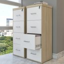 Ver imagem 2 de Armário Multiuso Office Arquivo 4 Gavetas Atria Executiva 132cm A02 Carvalho Branco - Lyam Decor