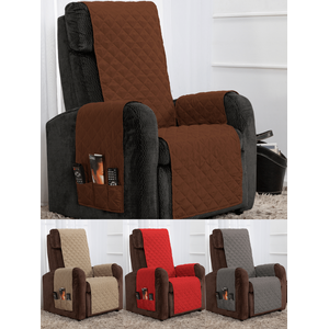 Capa protetora de poltrona matelassê tamanho 1,90x0,5 metros capa na cor marrom