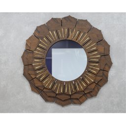 Quadro Mandala Decorativa em Madeira 70 cm 38121:Marrom - 7