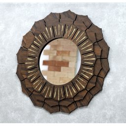 Quadro Mandala Decorativa em Madeira 70 cm 38121:Marrom - 5