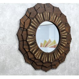 Quadro Mandala Decorativa em Madeira 70 cm 38121:Marrom - 6