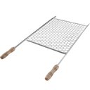 Ver imagem 1 de Grelha para Churrasqueira 74x38cm Moeda Aço Inox 430 com Cabos de Madeira Grande Utimil