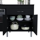 Ver imagem 4 de Balcão para Cooktop 1,40m 5 Bocas 2 Portas Turim Preto Preto