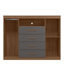 Ver imagem 4 de Cômoda Sapateira 2 Portas 4 Gavetas Master Jatoba Grafite Santos Andirá