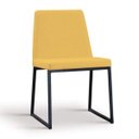 Ver imagem 1 de Cadeira para Sala de Jantar Escritório Estofada Base em Aço Yanka Amarelo