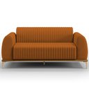 Ver imagem 3 de Sofá 3 Lugares para Sala de Estar Molino 180 Cm D02 Pés D'ouro Veludo Telha C-262 - Lyam Decor