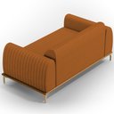 Ver imagem 6 de Sofá 3 Lugares para Sala de Estar Molino 180 Cm D02 Pés D'ouro Veludo Telha C-262 - Lyam Decor