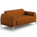 Ver imagem 1 de Sofá 3 Lugares para Sala de Estar Molino 180 Cm D02 Pés D'ouro Veludo Telha C-262 - Lyam Decor