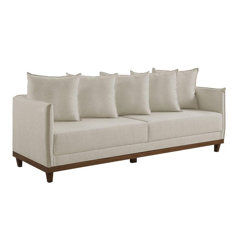 Sofá 4 Lugares Living Linho M-169 Martins Creme Sofá 4 Lugares Living Linho M-169 Martins Creme
