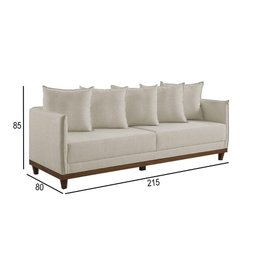 Sofá 4 Lugares Living Linho M-169 Martins Creme - 2