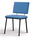 Ver imagem 1 de Cadeira para Sala de Jantar Escritório Estofada Base em Aço Antonella Azul/Jeans/Preto