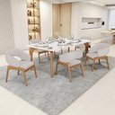 Ver imagem 2 de Kit 03 Cadeiras de Jantar e Estar Living Estofada Lince L02 Linho Bege - Lyam Decor