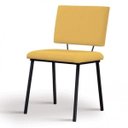 Ver imagem 1 de Cadeira para Sala de Jantar Escritório Estofada Base em Aço Antonella Amarelo/Preto