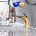 Ver imagem 3 de Torneira de Banheiro Lavabo Misturador Monocomando Dourada Escovada