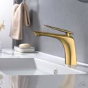 Ver imagem 2 de Torneira de Banheiro Lavabo Misturador Monocomando Dourada Escovada