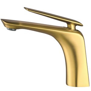 Torneira de Banheiro Lavabo Misturador Monocomando Dourada Escovada