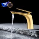 Ver imagem 5 de Torneira de Banheiro Lavabo Misturador Monocomando Dourada Escovada