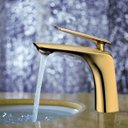 Ver imagem 6 de Torneira de Banheiro Lavabo Misturador Monocomando Dourada Escovada