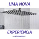 Ver imagem 2 de Ducha Chuveiro Slim 20x20 Cm Inox + Braço 40cm