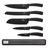 Jogo de Facas Suporte Barra Magnético Imã Black Faca Chef Santoku Cozinha Churrasco Faqueiro 6 Peças - 2