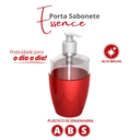 Ver imagem 2 de Saboneteira Porta Sabonete Líquido para Banheiro Essence Cor Vermelho Durín