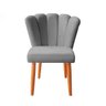Cadeira Poltrona Sala de Jantar Penteadeira Reforçada Decorativa Pétala Suede Cinza - 1