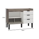 Ver imagem 4 de Gabinete Cozinha 2 Portas e 3 Gavetas Armário de Pia 114cm: Tamarindo/Branco