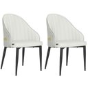 Ver imagem 1 de Kit 2 Cadeiras de Jantar Estofada Design La Martina - Branca