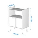 Ver imagem 4 de Buffet Aparador Cantinho do Café 2 Portas Pés Palito:off White/ripado