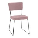 Ver imagem 1 de Cadeira para Sala de Jantar Escritório Estofada Base em Aço Roma Rosa/Coral/Preto