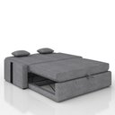 Ver imagem 7 de Sofá Cama Retrátil 2 Lugares 145 Linho Charlotte Matrix Cor:sintetico Preto e Linho Cinza