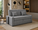 Ver imagem 1 de Sofá Cama Retrátil 2 Lugares 145 Linho Charlotte Matrix Cor:sintetico Preto e Linho Cinza