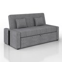 Ver imagem 2 de Sofá Cama Retrátil 2 Lugares 145 Linho Charlotte Matrix Cor:sintetico Preto e Linho Cinza