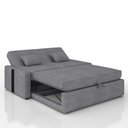 Ver imagem 6 de Sofá Cama Retrátil 2 Lugares 145 Linho Charlotte Matrix Cor:sintetico Preto e Linho Cinza