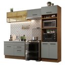 Ver imagem 3 de Armário de Cozinha Completa 270cm Rustic/Cinza Agata Madesa 05