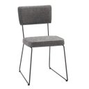Ver imagem 1 de Cadeira para Sala de Jantar Escritório Estofada Base em Aço Roma Cinza/Preto