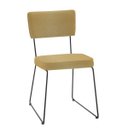Ver imagem 1 de Cadeira para Sala de Jantar Escritório Estofada Base em Aço Roma Amarelo/Preto