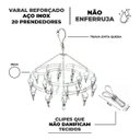 Ver imagem 2 de Mini Varal De  Roupas Intimas 100% Inox 20 Clipes