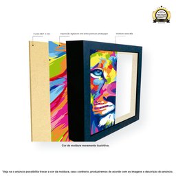 Quadro Decorativo Mulher com Flor e Coração Moldura Grande - 3