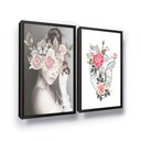Ver imagem 2 de Quadro Decorativo Mulher com Flor e Coração Moldura Grande