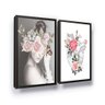 Quadro Decorativo Mulher com Flor e Coração Moldura Grande - 2