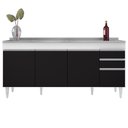 Ver imagem 2 de Balcão Gabinete com Pia 180cm Dallas Branco/preto - Lumil