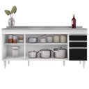 Ver imagem 6 de Balcão Gabinete com Pia 180cm Dallas Branco/preto - Lumil