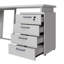 Ver imagem 7 de Mesa L 150cm Pé Metal Gaveteiro 4 Gavetas e Chave F5 Office Cor:cinza