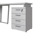Ver imagem 6 de Mesa L 150cm Pé Metal Gaveteiro 4 Gavetas e Chave F5 Office Cor:cinza