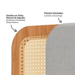 Cabeceira Estofada C/ Tela 170cm - Freijo/liso Dalla Costa - 5