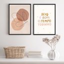 Ver imagem 1 de Kit 2 Quadros Borboleta Deus É Bom o Tempo todo 45x34cm - com Vidro:madeira Branca