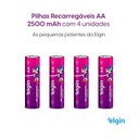 Ver imagem 2 de Pilha Recarregável Aa 2500mah Elgin