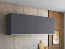 Ver imagem 1 de Armário Aéreo Andreia P/ Cozinha 160cm 4 Portas Ajl Móveis - Cinza