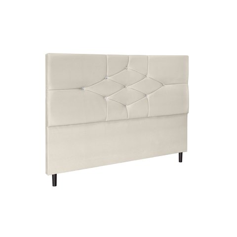 Cabeceira Camboriu Bege Estofada para Cama Box Casal King Size 195cm Quarto Luxo Jbe Móveis